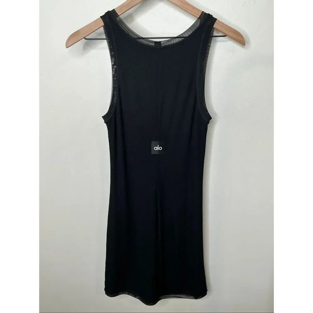 Alo Yoga Ribbed Mesh Secret Dress